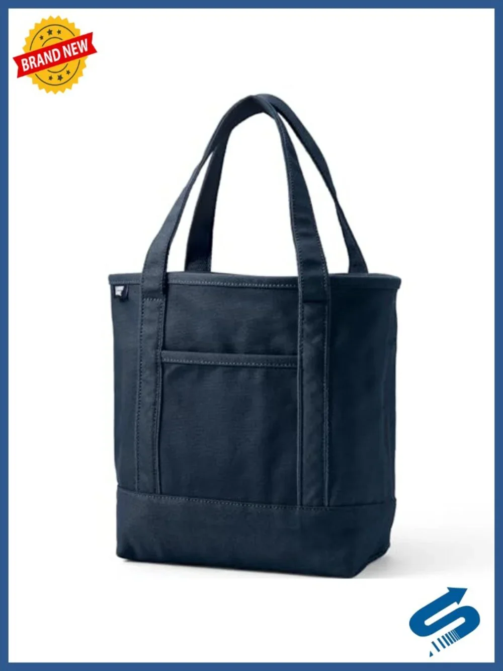 Lands' End Canvas Tote Bag Medium Cotton Five Pockets Shoulder